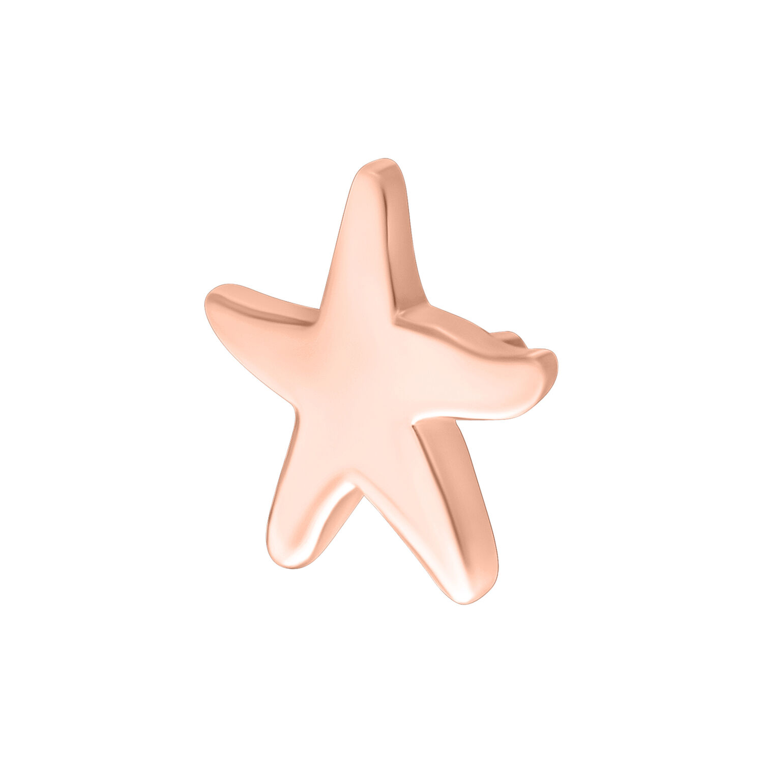 Ruusukultainen Meritähti Päällinen Push Fitille, 6 mm koko, valkoisella taustalla