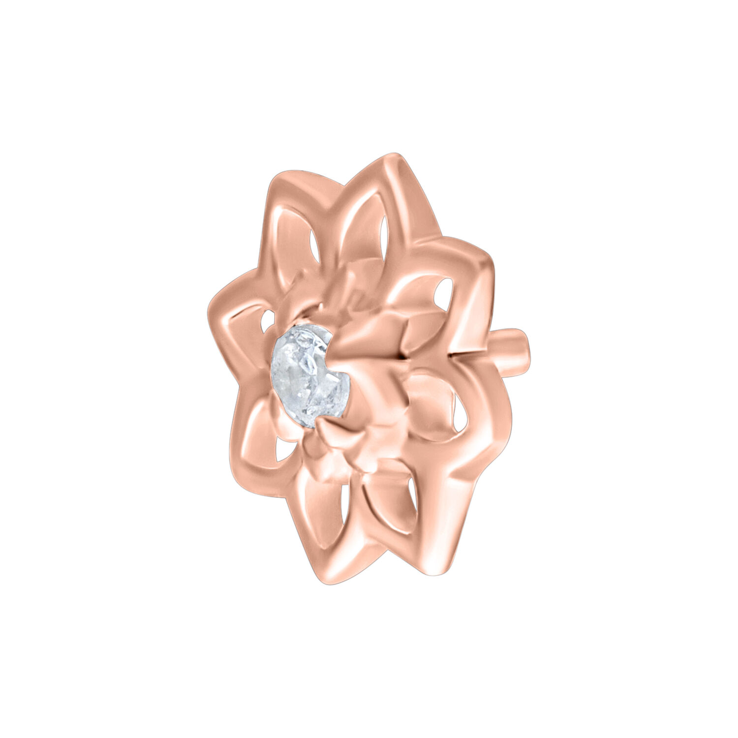 Push Fit -lisäosa ruusukultaa, auringonkukkakuvio, valkoisella taustalla