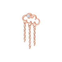 Ruusu-kultainen Cloudy -lisäosa Bioplastille ketjuriipuksilla valkoisella taustalla