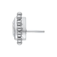 Valkokultainen Push Fit Pisaraosa Kristallilla Valkokultainen osa kristallinkirkkaalla pisaralla valkoisella taustalla