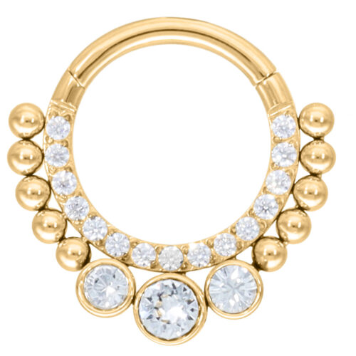 Crystal Tears - lävistysrengas - Kultainen metalli