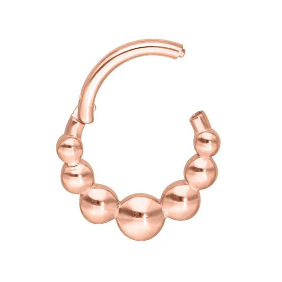 Septum Clicker ruusuhopeassa, pallokuvio valkoisella taustalla