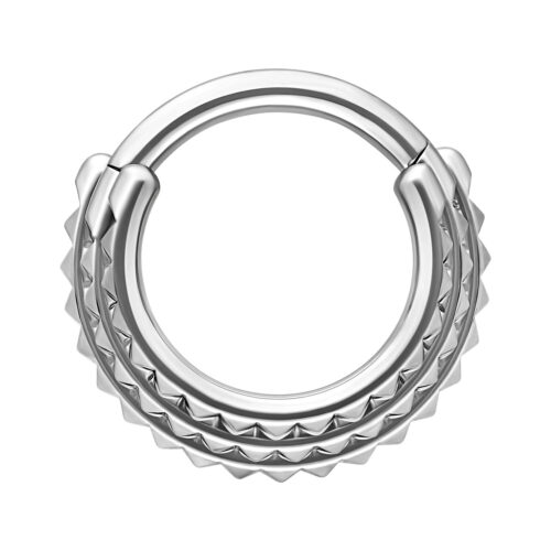 Triple Spike Hinged Septum Clicker - Lävistysrengas