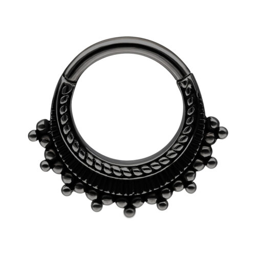 Native Hinged Clicker - Lävistyskoru - Musta metalli