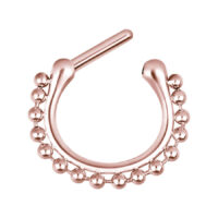 Ruusuinen septum-clicker kirurginteräksestä Ruusuinen septum-clicker kiiltävällä ketjuoptiikalla kirurginteräksestä