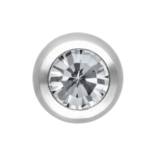 Sisäkierteinen lävistyskorun pallo kristallilla