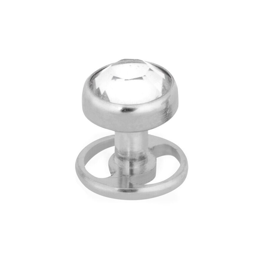 Hopeinen Skindiver-lävistys kirkkaalla kristallilla valkoisella taustalla