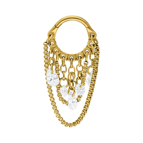 Crystal Snakechain Clicker - Lävistysrengas