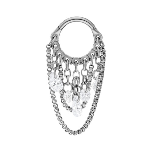 Crystal Snakechain Clicker - Lävistysrengas