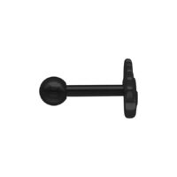 Musta korvarusto pallolla ja Inner Eye -designilla valkoisella taustalla