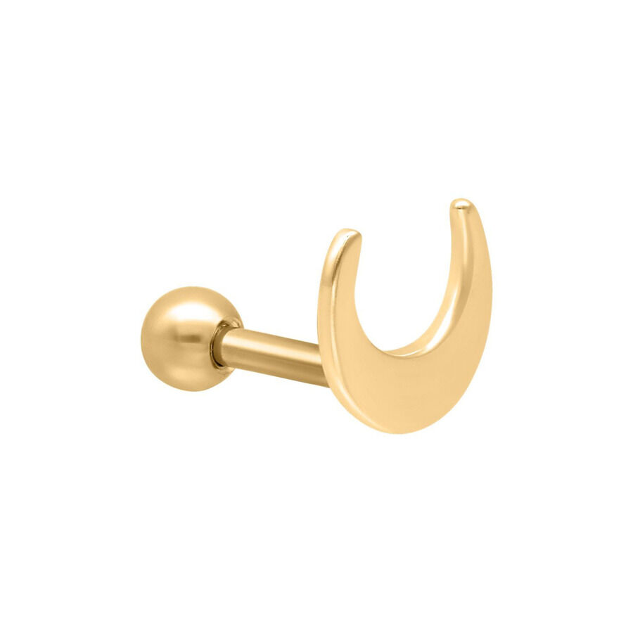 Kultainen korva barbell kuun muodossa valkoisella taustalla