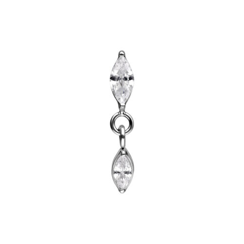 Push Fit Oval Crystal Drop - koristeosa