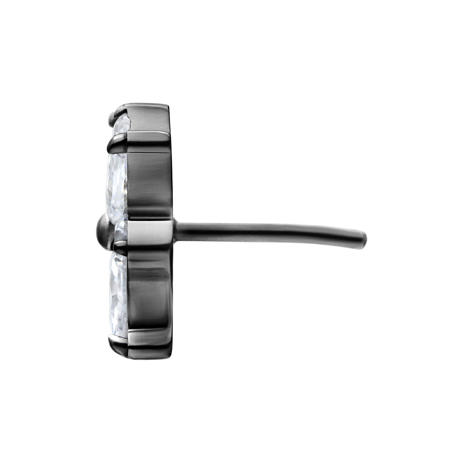 Sivukuva mustasta Push Fit Crystal Blossom -kärjestä, kirkas kristalli