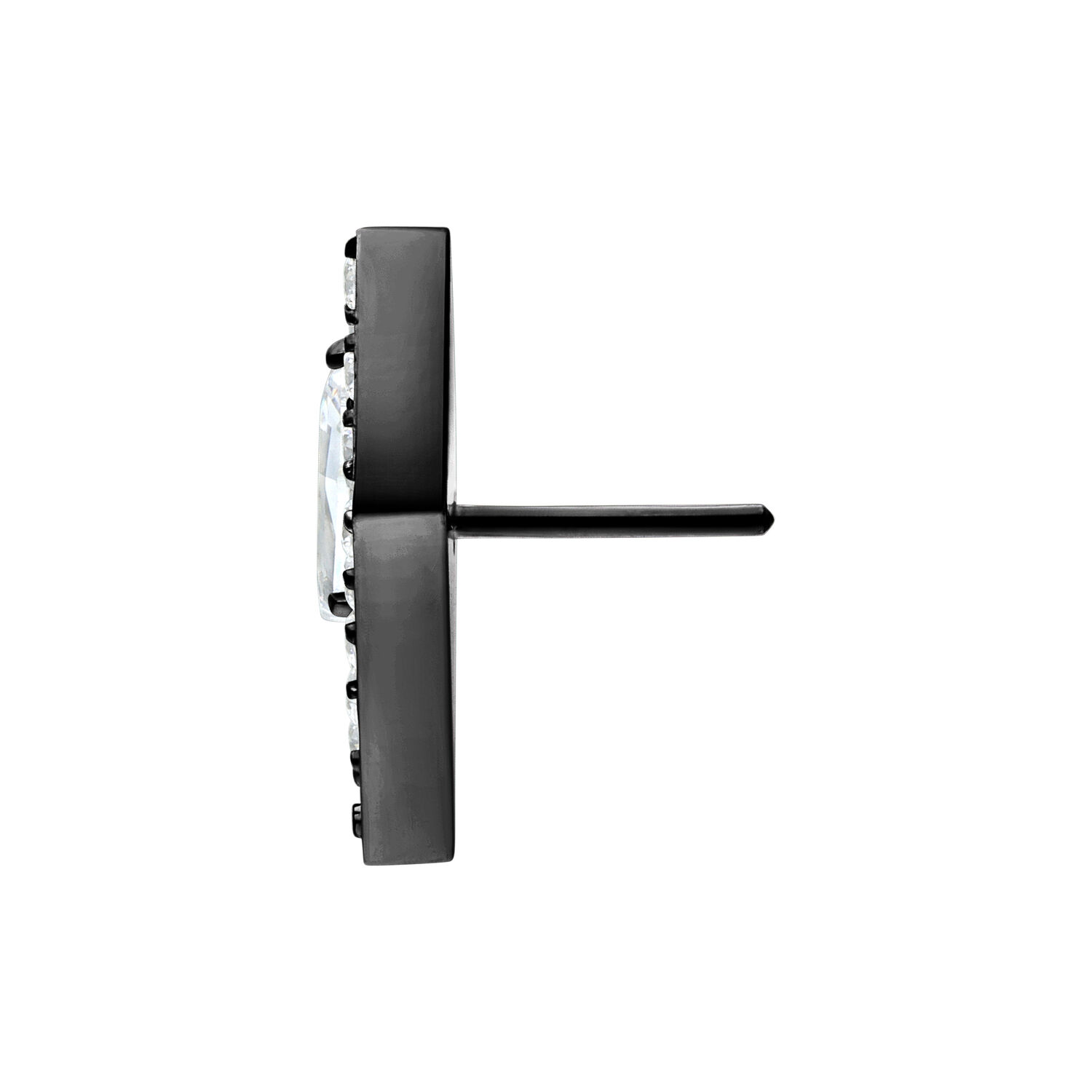 Musta Push Fit Crystal Shield -lisäosa Musta Push Fit -lisäosa kirkkaalla kristallilla valkoisella taustalla