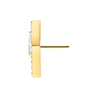 Kultainen kristallilisäosa Push Fitille, jossa kirkkaita kristalleja valkoisella taustalla