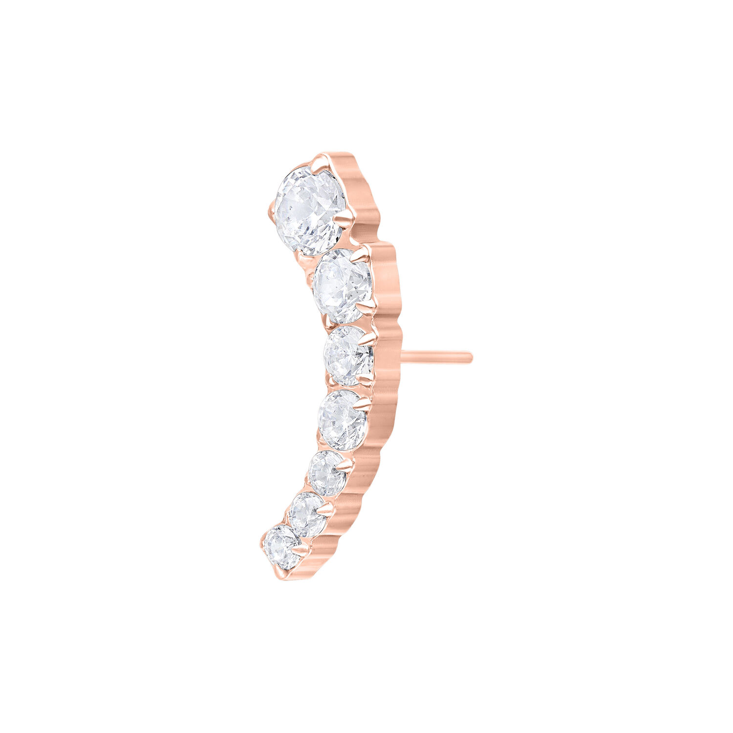 Ruusuinen lisäosa kristallinkirkkailla kivillä valkoisella taustalla