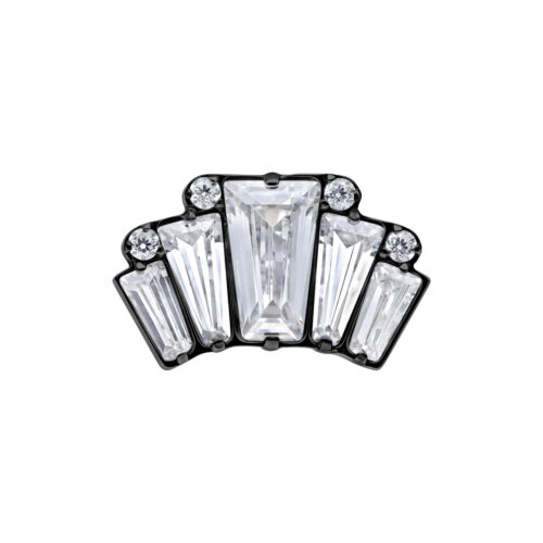 Push Fit Square Crystals - koristeosa - Musta metalli