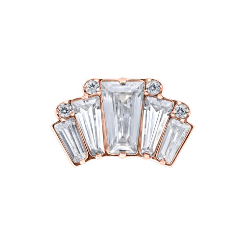 Push Fit Square Crystals - koristeosa - Ruusukultainen metalli