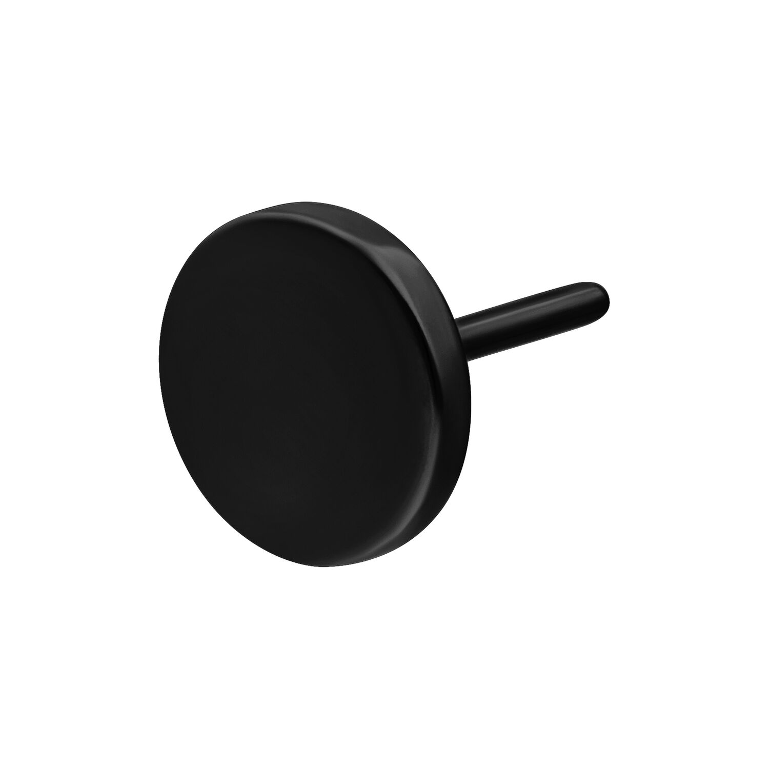 Musta metallinen Push Fit Disc -lisäosa valkoisella taustalla
