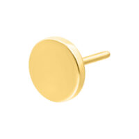 Kultainen pyöreä lisäosa titaanista valkoisella taustalla