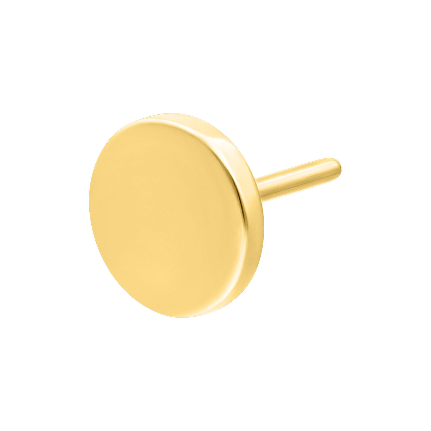 Kultainen pyöreä lisäosa titaanista valkoisella taustalla