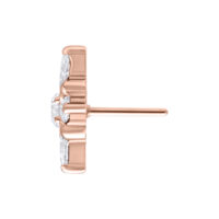 Ruusukultainen tiara-osa kristallilla valkoisella taustalla