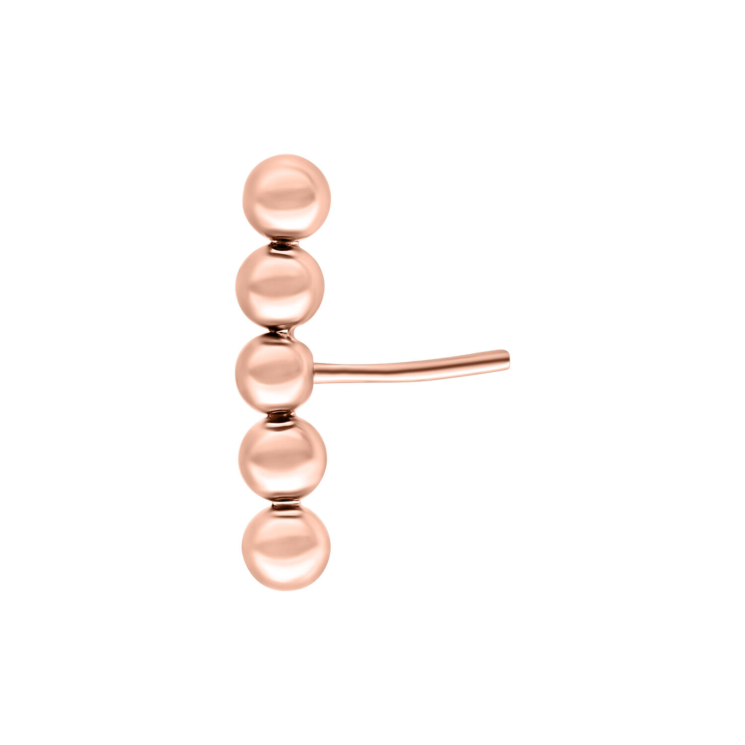 Ruusukultainen Push Fit Bubble Bar -osa pallomuotoilulla valkoisella taustalla