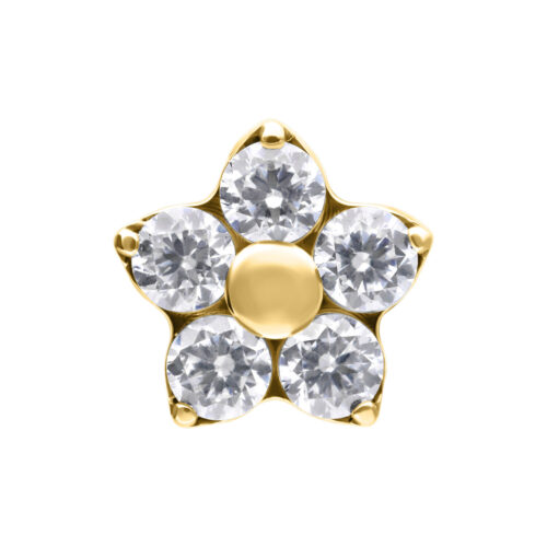 Push Fit Multi Jewelled Flower - koristeosa - Kultainen metalli