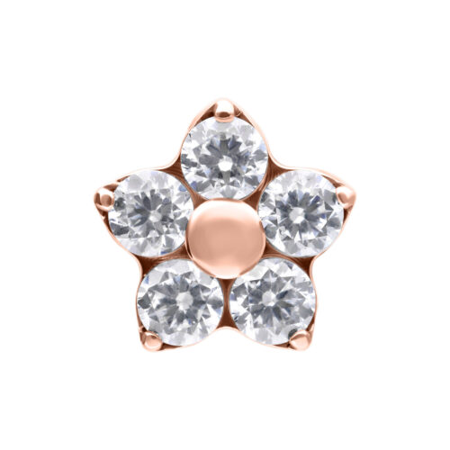 Push Fit Multi Jewelled Flower - koristeosa - Ruusukultainen metalli