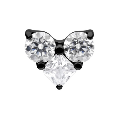 Push Fit Crystal Heart - koristeosa - Musta metalli