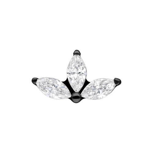 Push Fit Crystal Lotus - koristeosa - Musta metalli