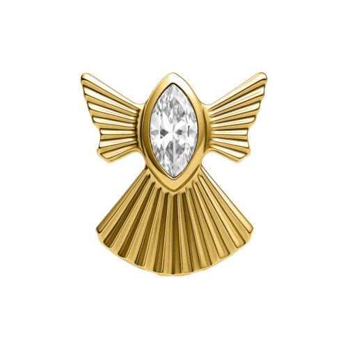 Push Fit Winter Snow Angel - Koristeosa - Kultainen metalli