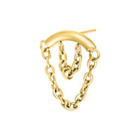 Kultainen Helix-koriste kaksoisketjuilla Kultainen Helix-koriste kahdella ketjulla valkoisella taustalla