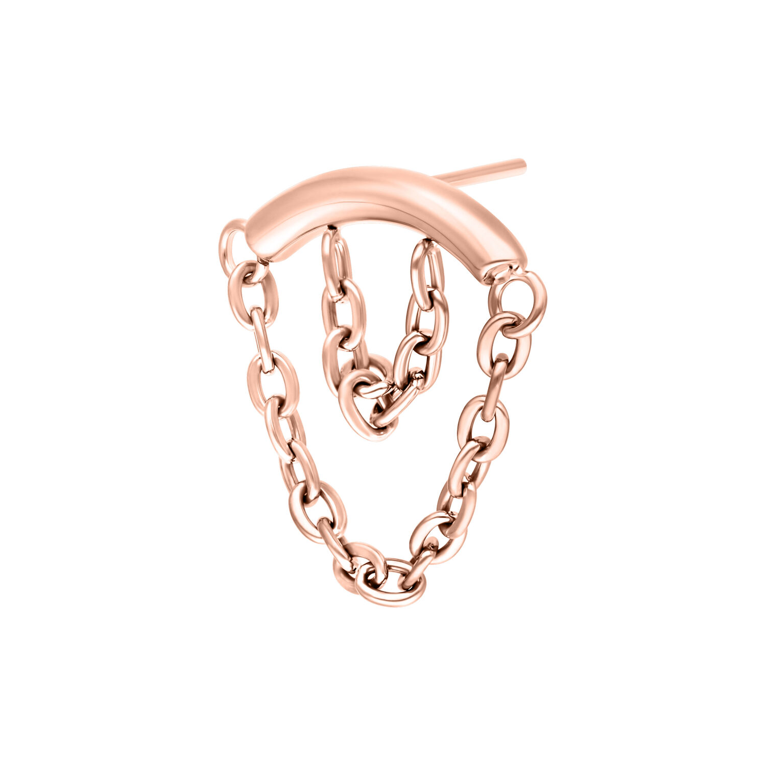 Ruusukultainen Helix -koru tuplaketjulla valkoisella taustalla