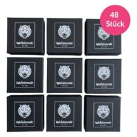 Yhdeksän mustaa Wildcat-logokorurasiaa valkoisella taustalla, 48 kappaletta