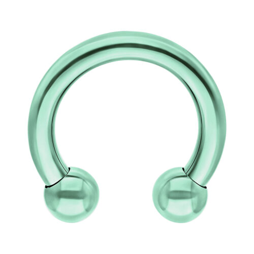 Circular Barbell Anodised Light Green -lävistyskoru