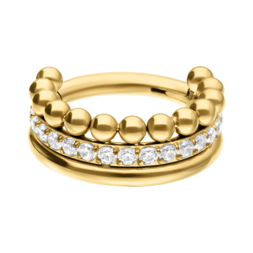 Triple Bubble Crystal Clicker - lävistysrengas