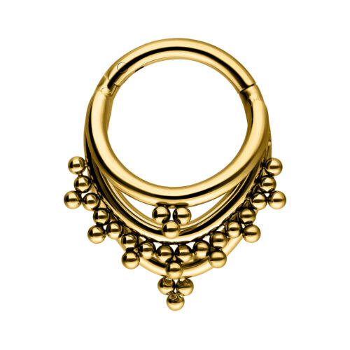 Triple Oriental Clicker - Lävistyskoru - Kultainen metalli