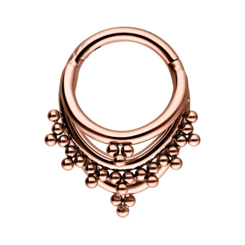 Triple Oriental Clicker - Lävistyskoru - Ruusukultainen metalli