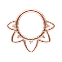 Ruusuinen kultainen itämainen septum clicker Ruusuinen kultainen septum clicker itämaisella designilla valkoisella taustalla