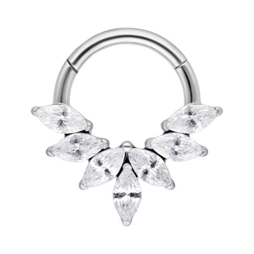 Marquise Crystal Fan Septum Clicker - Lävistysrengas