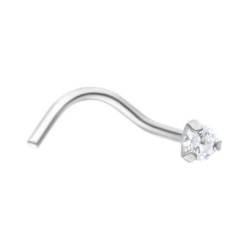 Curved Jewelled Nosestud - nenäkoru
