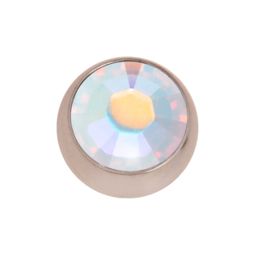 Ruusukultainen lävistyskoru Aurora Boreale -kristallilla, 4mm