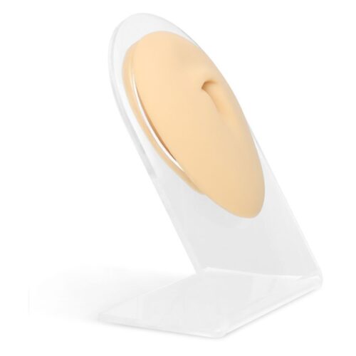 Beige silikoninen napakoru läpinäkyvällä telineellä