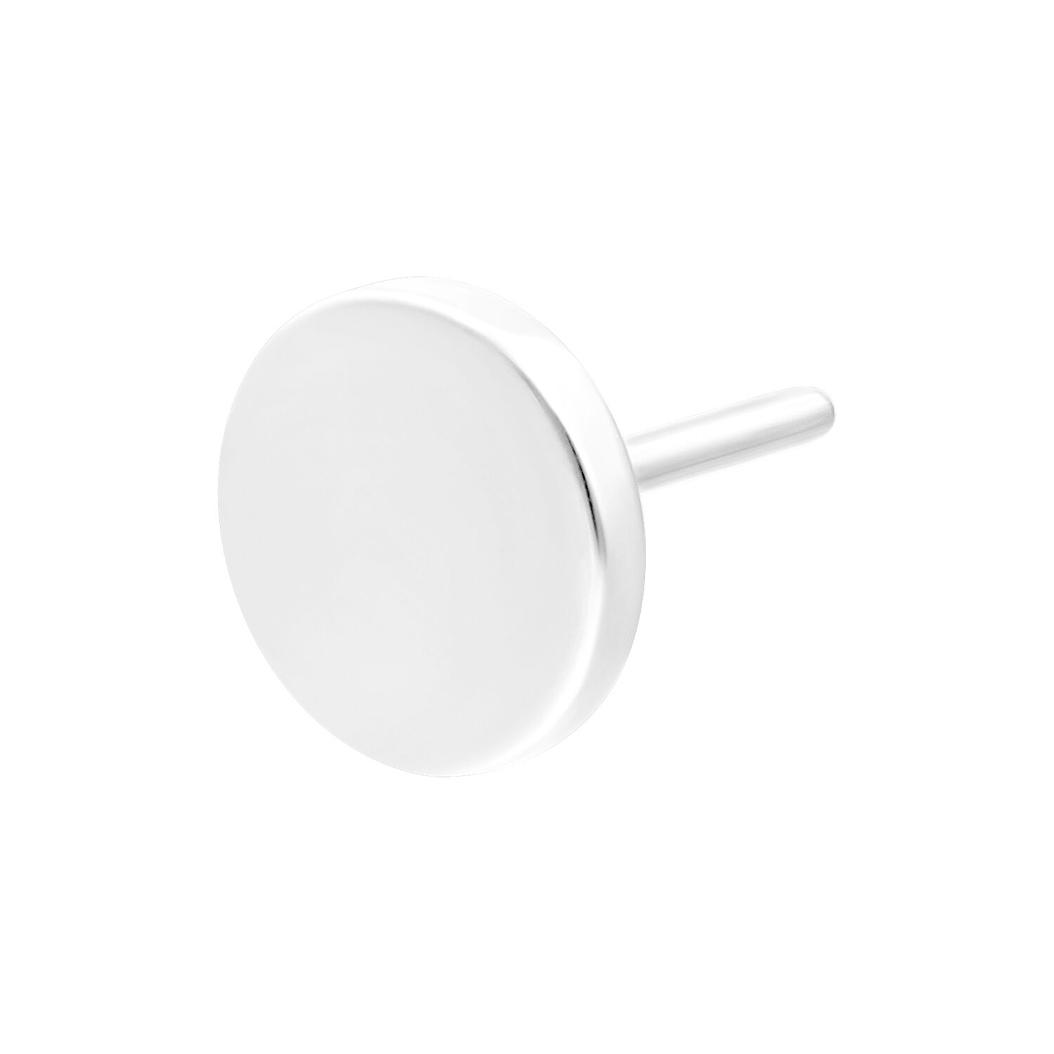 Valkokultainen Push Fit -levyosa 4mm Pyöreä valkokultainen osa sileällä pinnalla ja Push Fit -tapilla