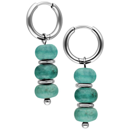 African Turquoise Bubble Hoops - Korvakorut (pari)